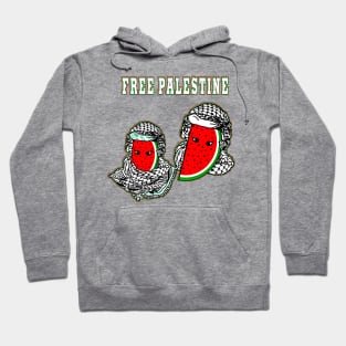 Free Palestine Watermelon Keffiyeh Couple - Front Hoodie